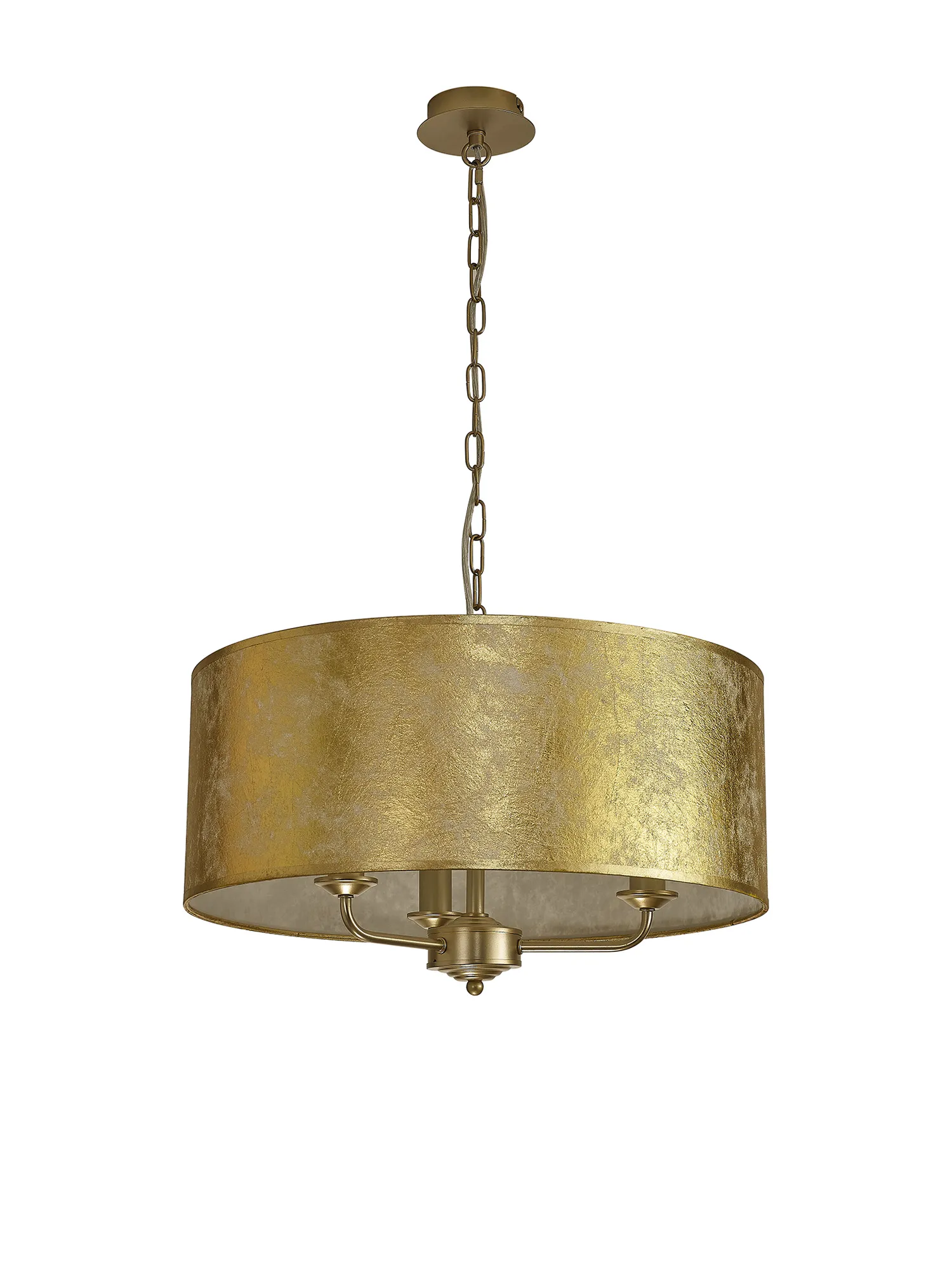 Banyan 50cm 3 Light Pendant Champagne Gold, Gold Leaf DK0975  Deco Banyan CG GL